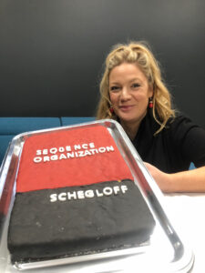 #CAkeOff2024 CakeOff competition winner (by proxy) Emma Richardson and her dense but delicious Sequence Organisation cake.